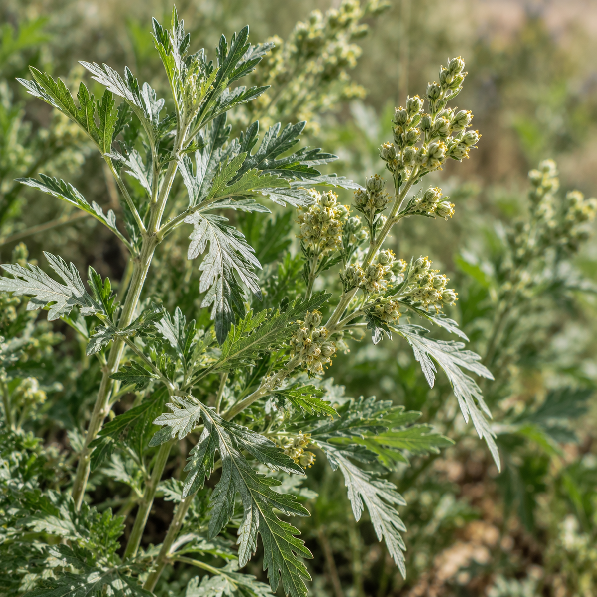 Fresh green mugwort leaves representing Mugwort HT Essential Oil from Morocco, with a crisp herbal, aromatic and subtly camphoraceous character.